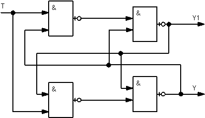 Схема реализации T-триггера